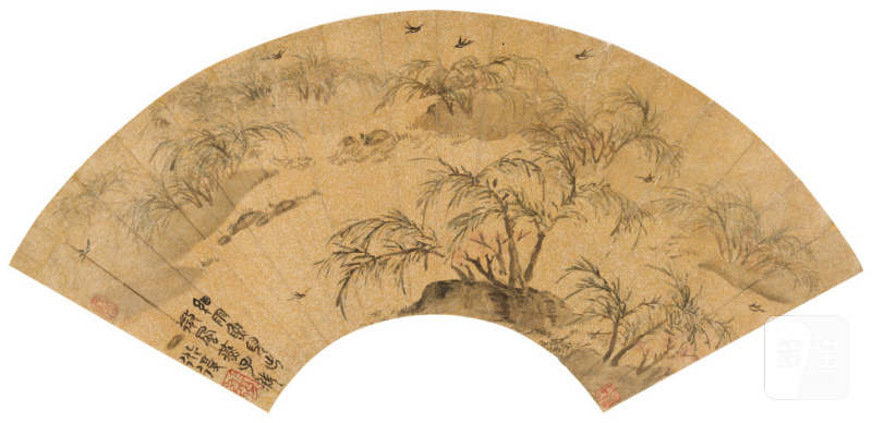 陈 淳（1483-1544） 风烟鱼燕图 - 图1